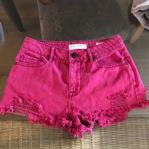 Denim high waisted shorts